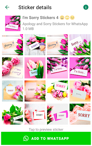 Sorry Stickers for WhatsApp Screenshot 1