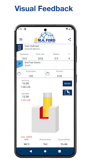 M.A. Ford Machining Calculator Screenshot 2