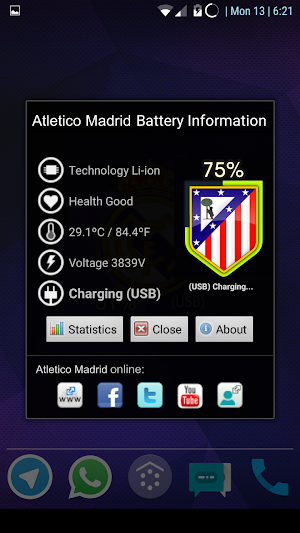 Atletico Madrid Battery Widget Screenshot 1