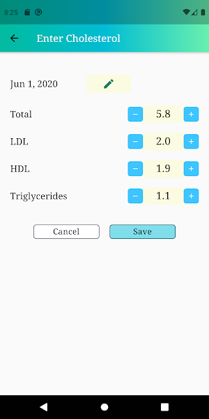 Cholesterol Charter Screenshot 1