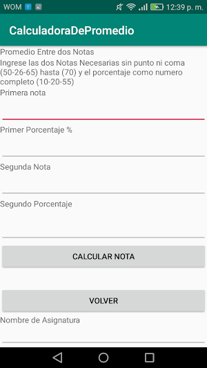 Calculadora de Promedios Ponderados Screenshot 1