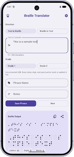 Braille Translator: UEB Screenshot 0