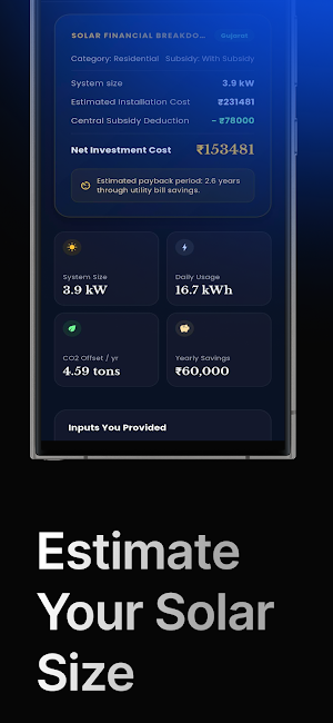 Solar Calculator-ROI & Savings Screenshot 1