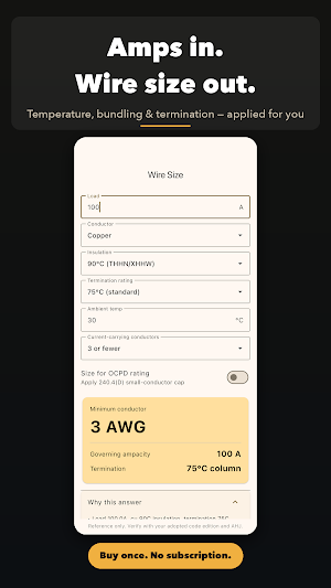 Electric Ref: Wire Size, Fill Screenshot 0