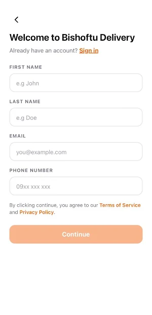 Bishoftu Delivery Screenshot 1