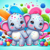 Elephant Fill Color Game