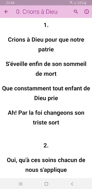 Chants D'Esperance Français Créole Screenshot 3