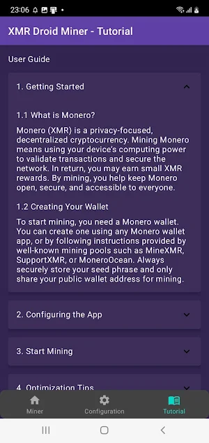 Droid XMR Miner Screenshot 2