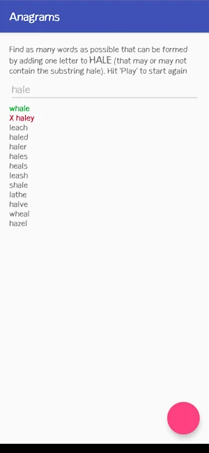 Anagram Game Screenshot 2
