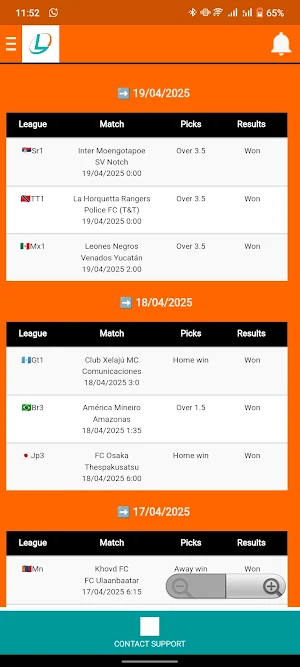 Ligar Correct Scores Screenshot 1