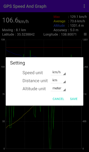 GPS Speed And Graph Screenshot 2