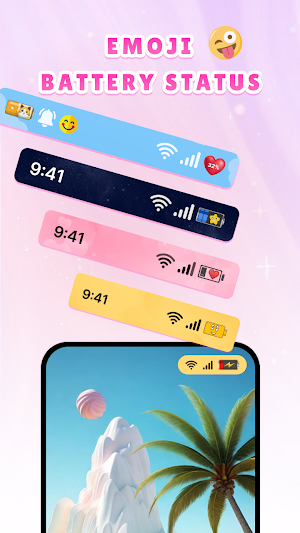 Cute Emoji Battery Icon Bar Screenshot 2