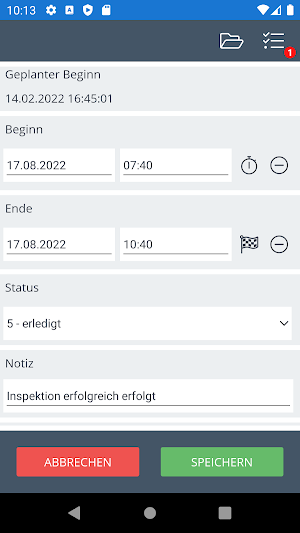 VitriApp-Aufträge Screenshot 1