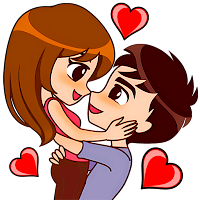 Love story stickers
