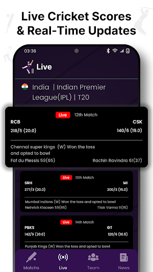 Cricket Live Score Screenshot 1