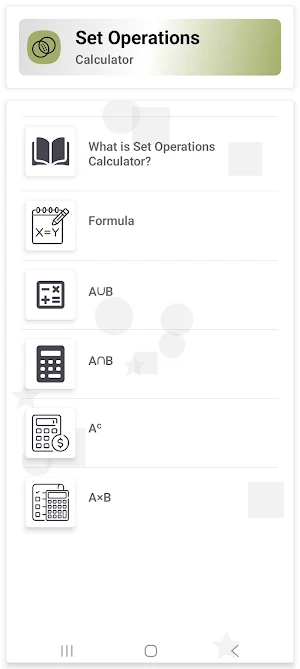 Set Operations Calculator Screenshot 0