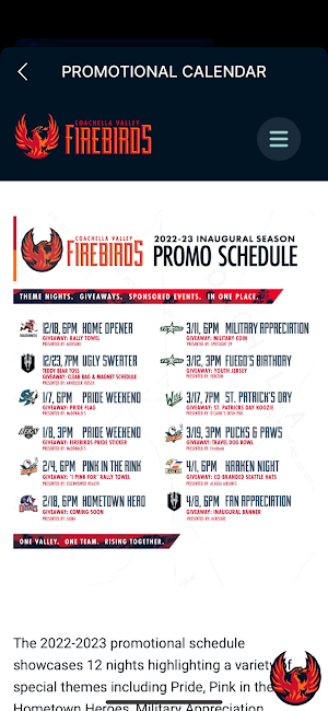 Coachella Valley Firebirds Screenshot 2