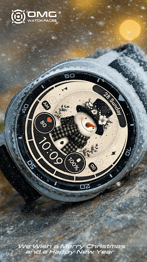 Vintage Snowman - Watch Face Screenshot 2