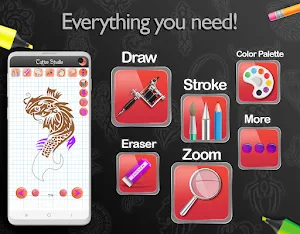 Learn to Draw Tattoos - Tattoo Studio Screenshot 3