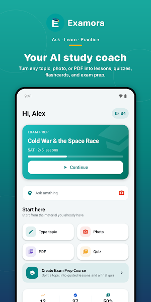 Examora: AI Study Tutor Screenshot 0