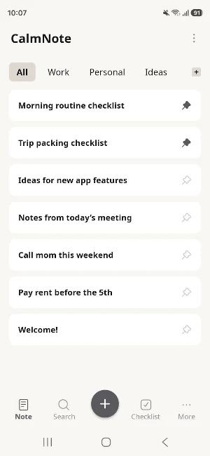 CalmNote: Simple Relaxed Notes Screenshot 0