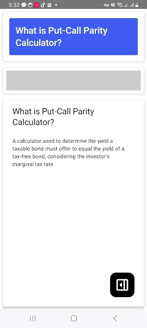 Put-Call Parity Calculator Screenshot 1