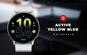 Active Yellow Blue Watch Face Screenshot 0