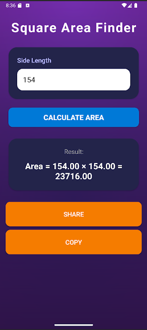 Square Area Finder Screenshot 2