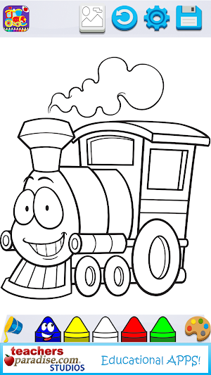 Trains & Locomotives Coloring Book Game Screenshot 2
