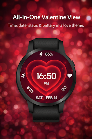 3D Valentine Hearts WearOS Screenshot 0