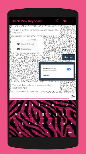 Black & Pink Keyboard Theme Screenshot 1
