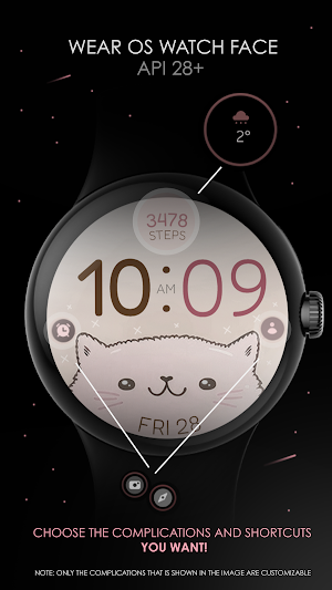 Lovely Cat digital watch face Screenshot 0