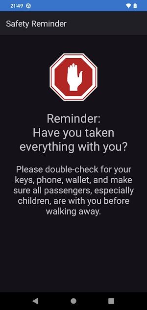 Safety Reminder Screenshot 2