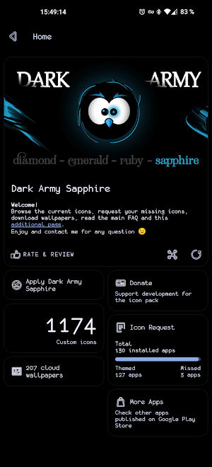 Dark Army Sapphire Icon Pack Screenshot 1