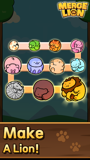 Merge Lion (watermelon game) Screenshot 1