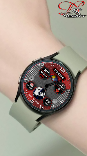 [N-SPORT370]HybirdRedWatchFace Screenshot 2