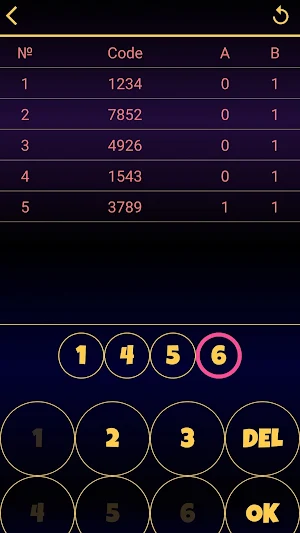 Bulls and Cows: guess the code Screenshot 2