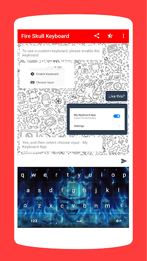 Fire Skull Keyboard Theme Screenshot 1