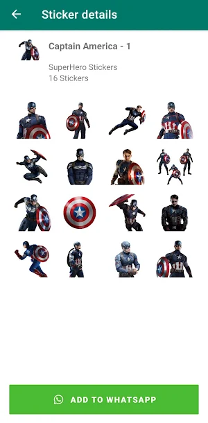 Super Hero Stickers Screenshot 0