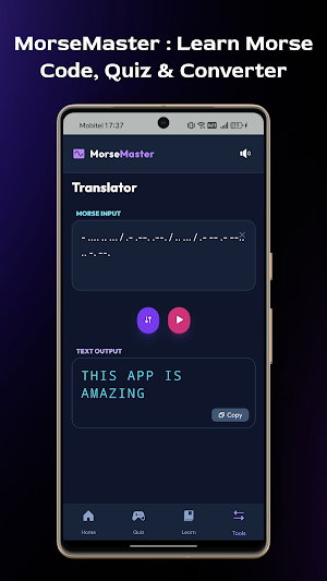Morse Code Translator & Quiz Screenshot 1