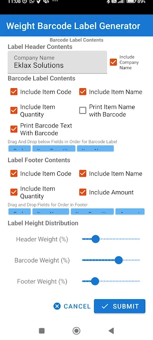 Weight Barcode Label Generator Screenshot 1