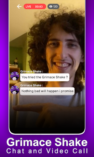 Evil Grimace Shake Video Call Screenshot 1