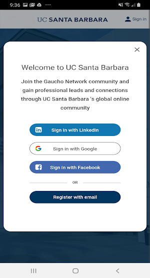 UCSB Alumni Screenshot 1