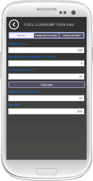 Fuel calculation Screenshot 0