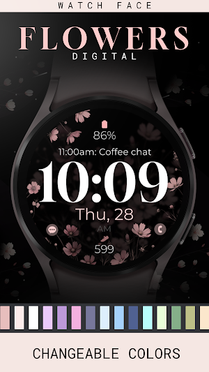 Digital Flowers watch face Screenshot 2