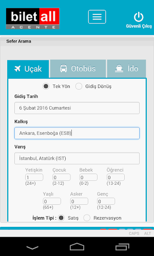 Biletall Acente Uygulaması Screenshot 1