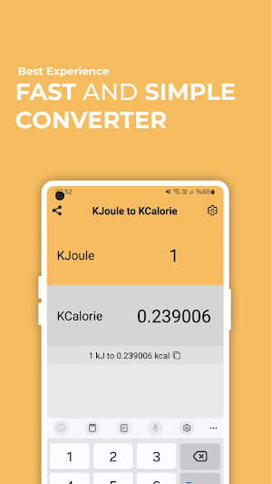 Kilojoule to Kcalorie Convert Screenshot 0