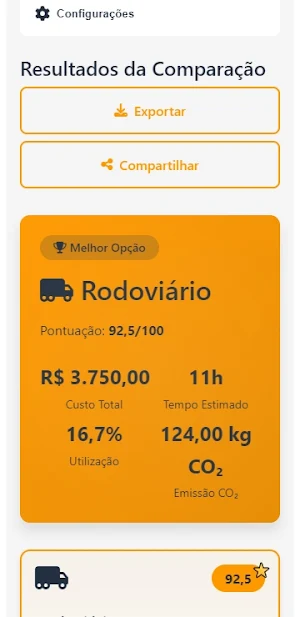 Comparador de Modais Screenshot 3