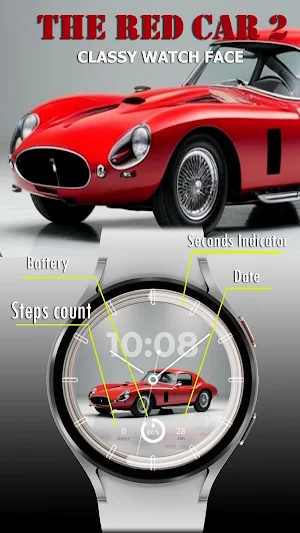 Red Car 2 - Watch Face Screenshot 1
