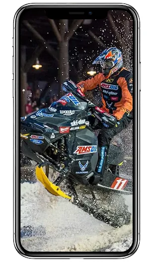 Stunning Snowmobile Race Wallpaper Screenshot 2